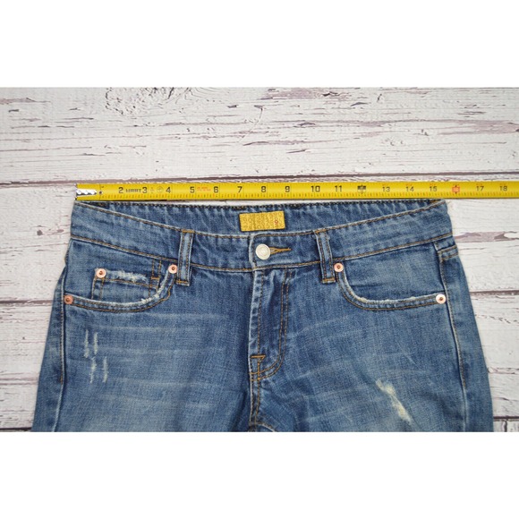Nine DMBM Boot Cut Jeans Y2K Low Rise Women Junior Size 3 Medium Wash Blue - Picture 7 of 13
